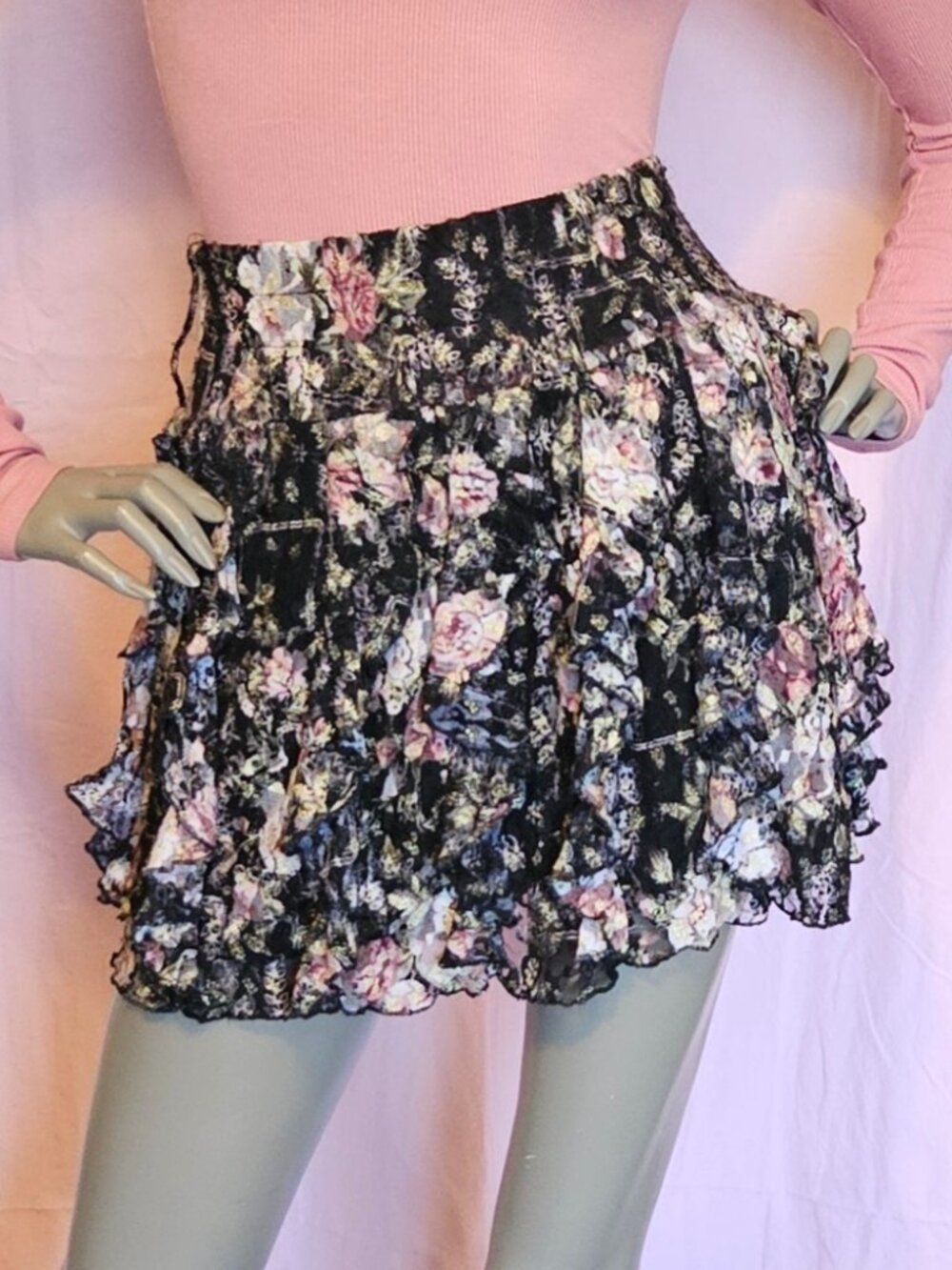 Rue 21 Tiered Floral Mini Skirt